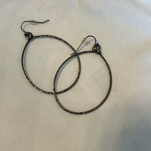 Express pounded gunmetal dangle earrings